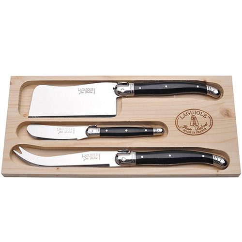 3 piece Cheese set with black handle Jean Dubost