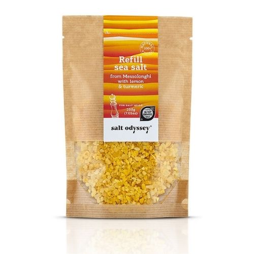 product photo of Greek Sea Salt with Turmeric and Lemon from Salt Odyssey refill package
