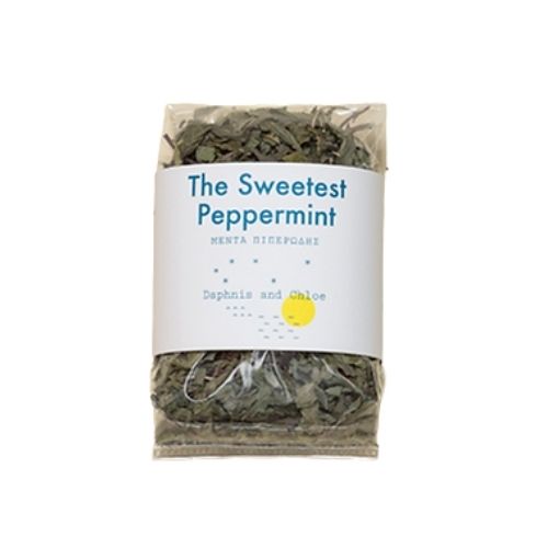 clear packet of Daphnis & Chloe Sweet Peppermint tea