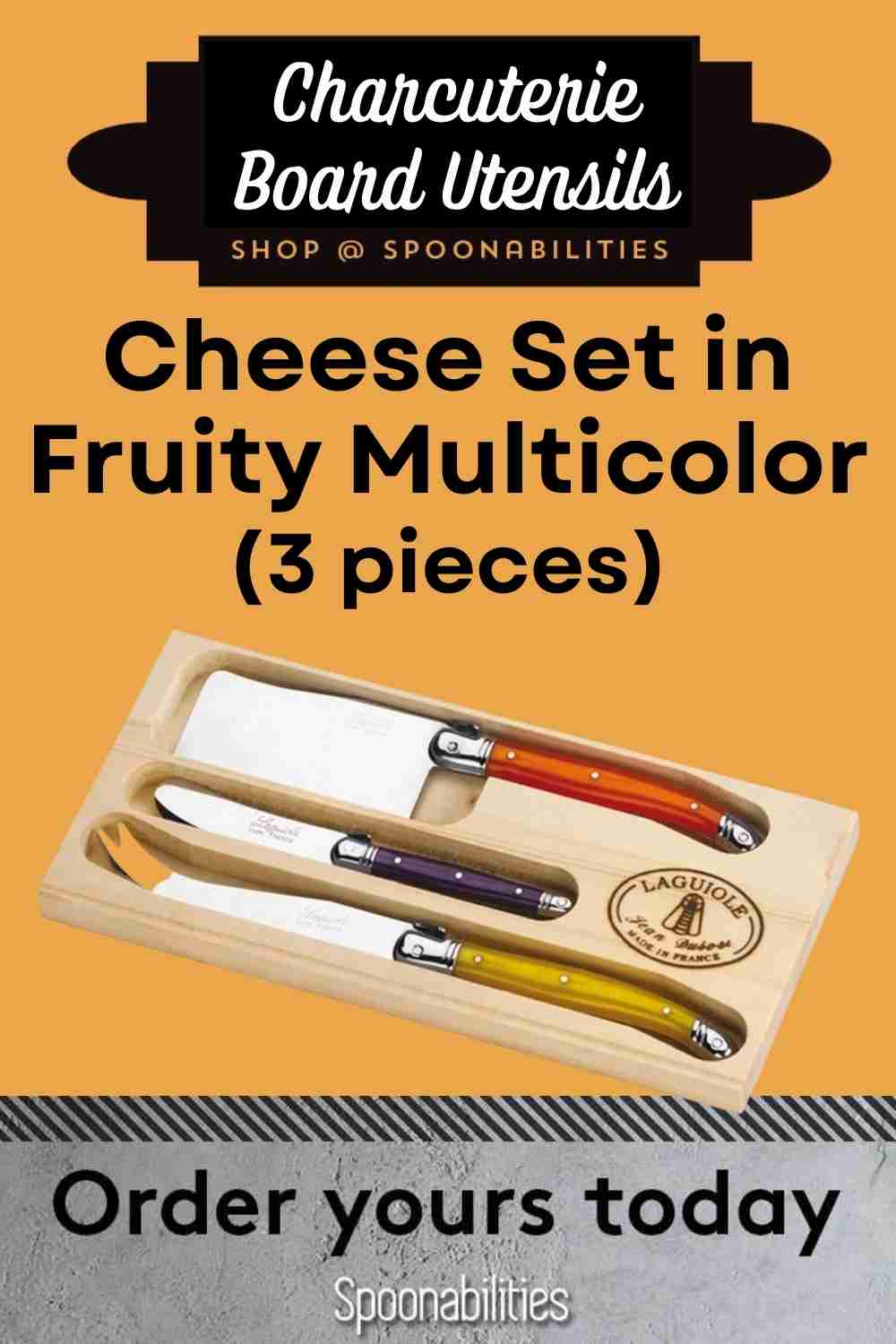 Cheese Set 3-pieces by Jean Dubost