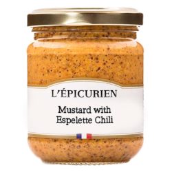 jar of Espelette Chili Mustard by L'Epicurien