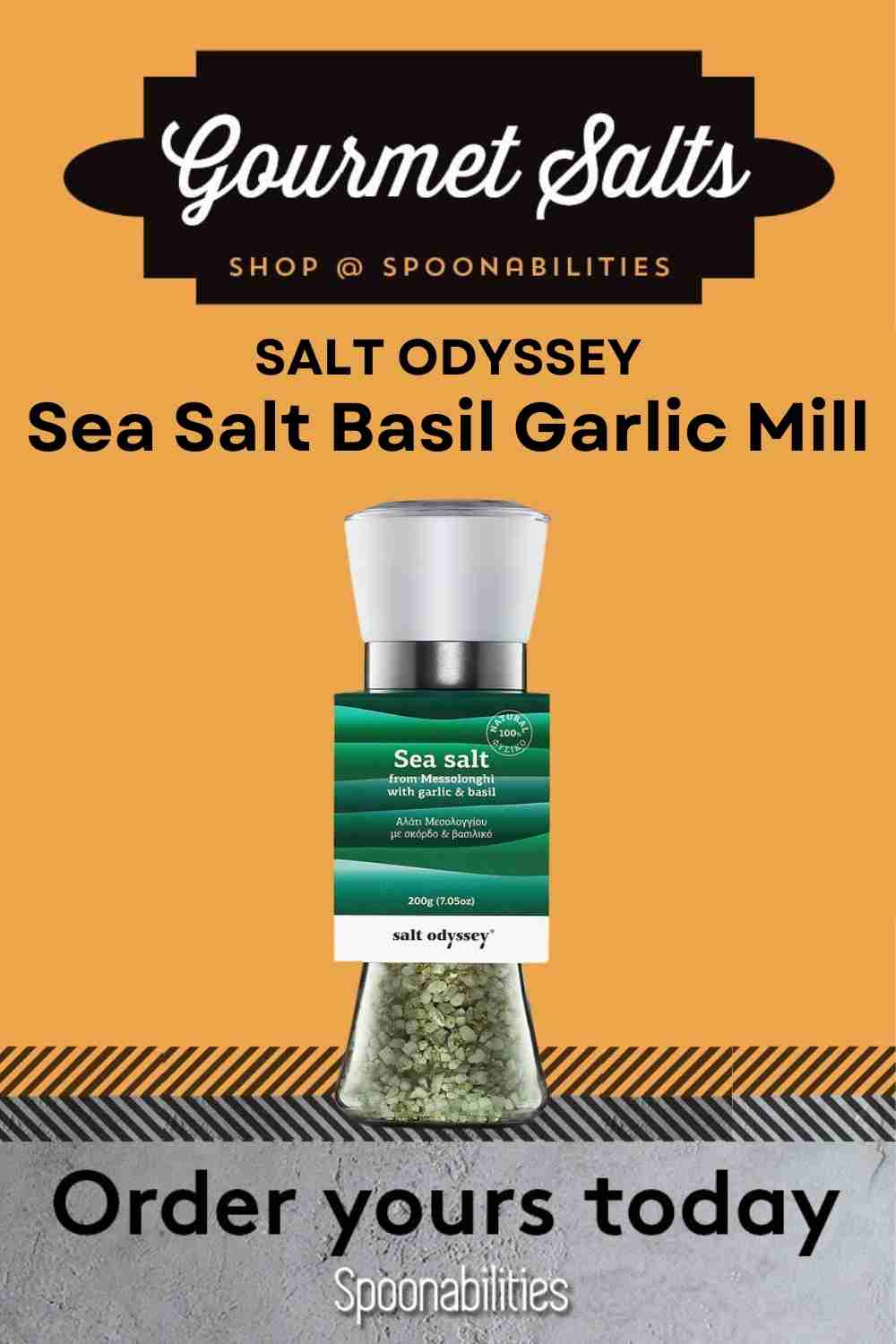 Salt Odyssey Sea Salt with Garlic and Basil