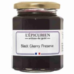 A jar of Black Cherry Preserve by L'Epicurien available at Spoonabilities
