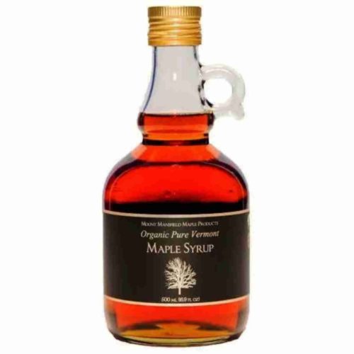 a bottle of Organic Vermont Dark Robust Maple Syrup by Mount Mansfield available at Spoonabilities