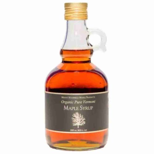 a bottle of Organic Vermont Maple Syrup by Mount Mansfield available at Spoonabilities