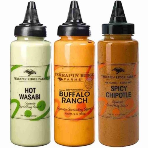 a Spicy Squeeze Garnishing Sauce Gift Set by Terrapin Ridge available at Spoonabilities