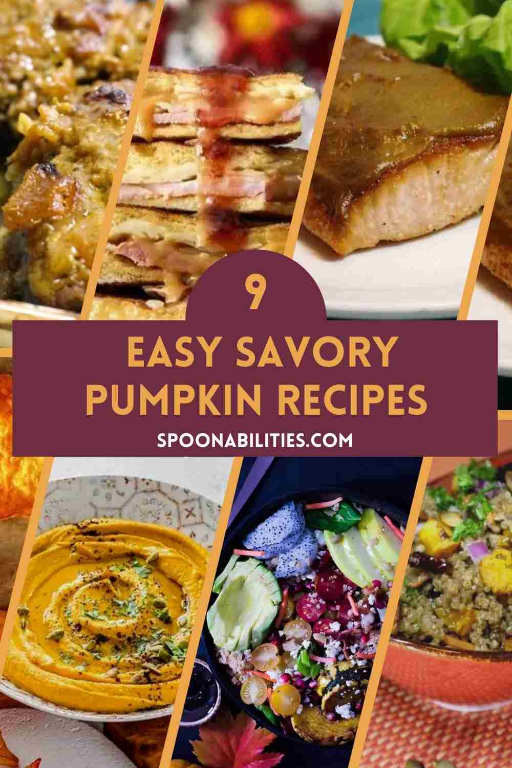 9 Easy Savory Pumpkin Recipes you will want to try from Spoonabilities.com #savory #recipes #pumpkin