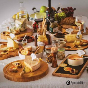 tasting table for a wine and cheese party