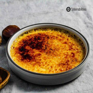 Chestnut creme brulee with a beautiful caramelized sugar top