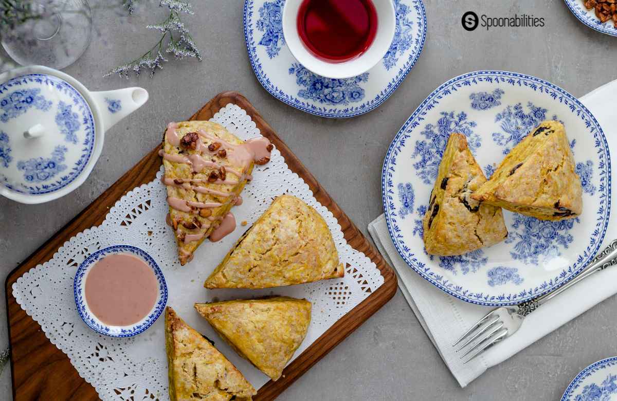 Pumpkin scones served with tea