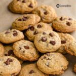 Chocolate chip cookies in close up